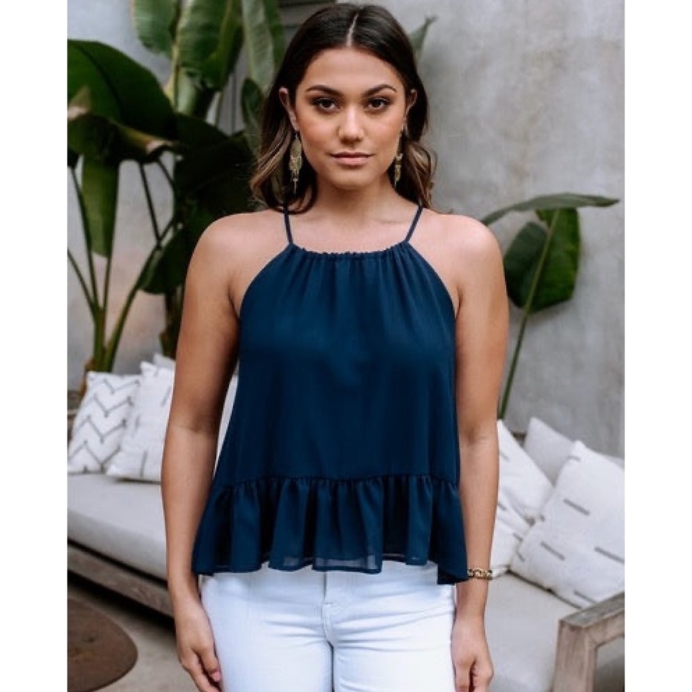 NWT Babydoll Halter | Veronica M | Extra Small | NAVY |